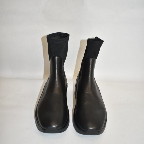 STUART WEITZMAN EVONNA BOOT PLATFORM SOCK  LEATHER STRETCH BLACK  8 (P19) - Picture 5 of 11